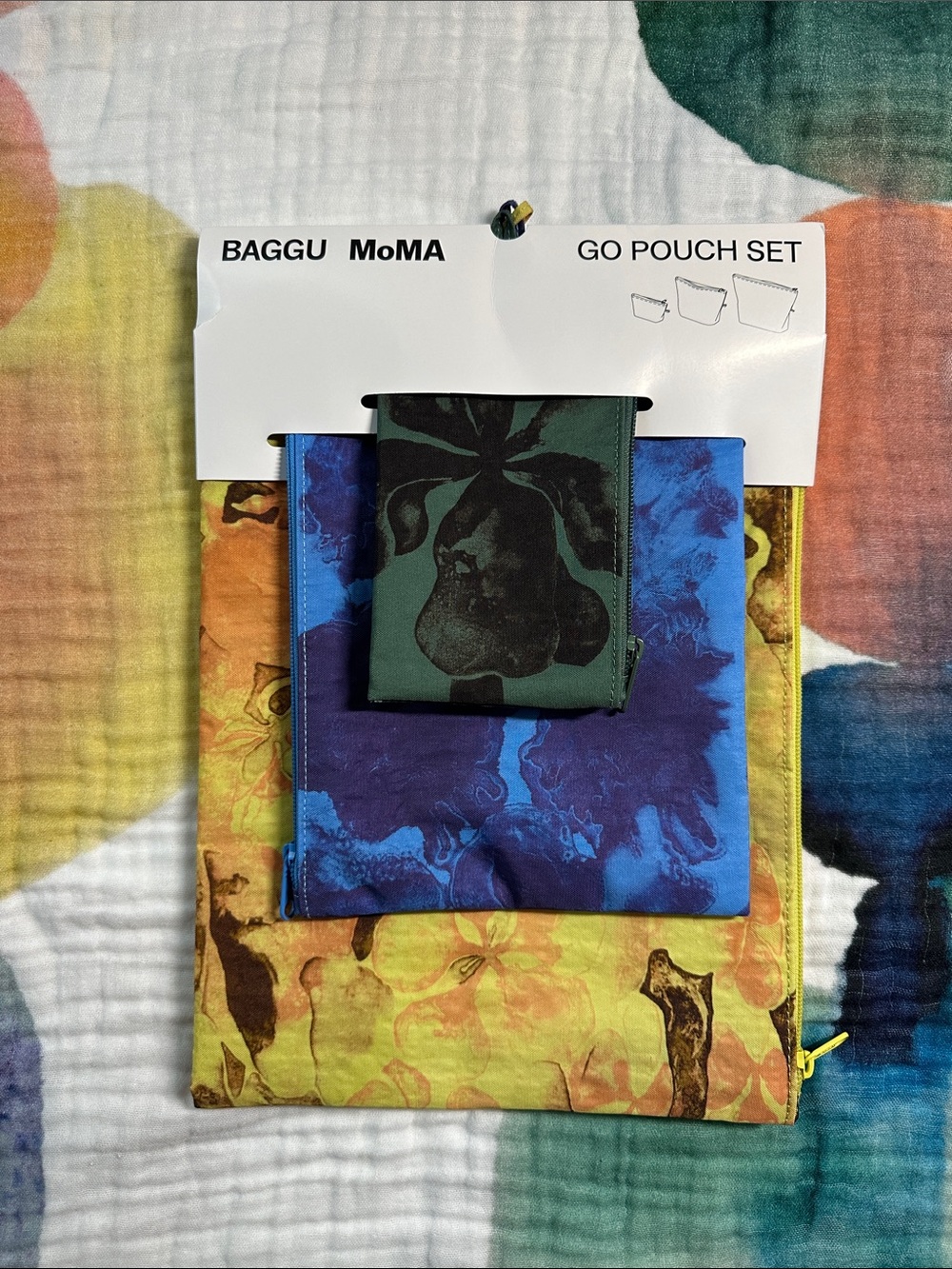NWT BAGGU x MoMA Go Pouch Set RUTH ASAWA MIX
